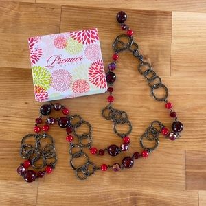 New black/red Premier Designs long necklace